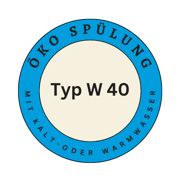 Eco flushing for minimum water consumption with cold or warm water from the operators mains for type W 40