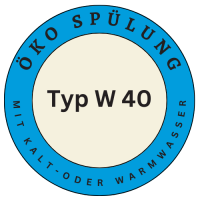 Öko-Spülung für minimalen Wasserverbrauch mit Kalt- oder Warmwasser aus Leitungsnetz des Betreibers für Typ W 40