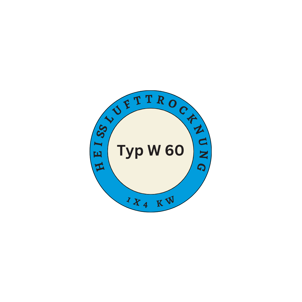 Heißlufttrocknung, 1x4 KW für Typ W 60