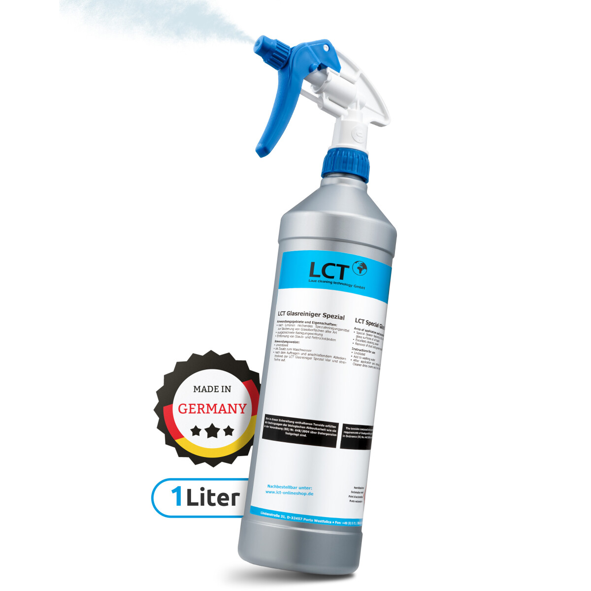 LCT Glass Cleaner Special, 1 liter, including safety...