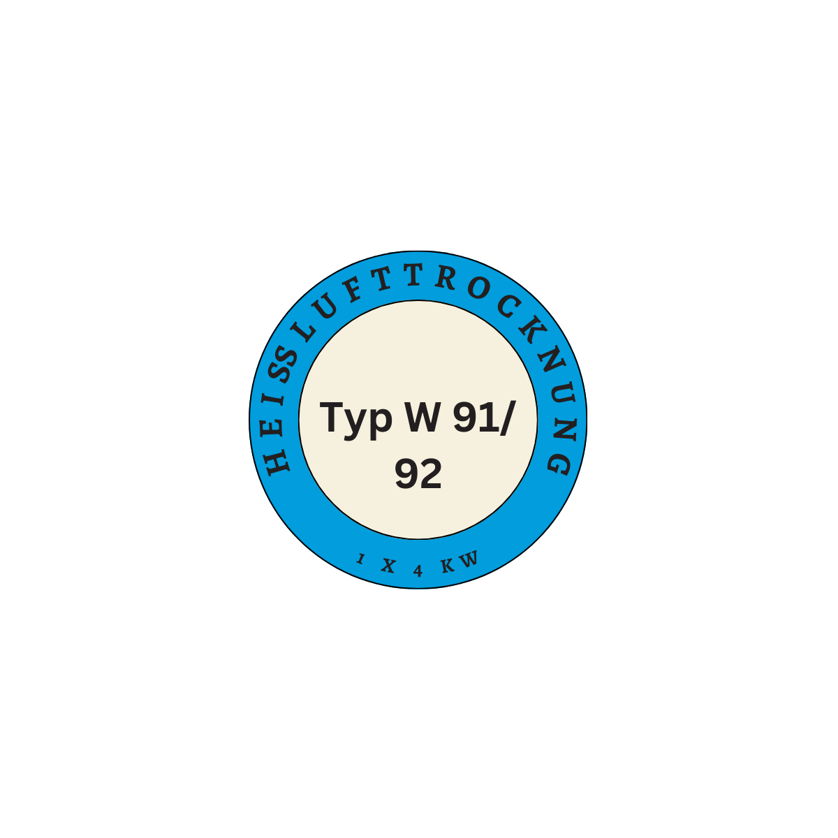 Hot air drying, 1x4 KW for type W 90 / type W 91-92