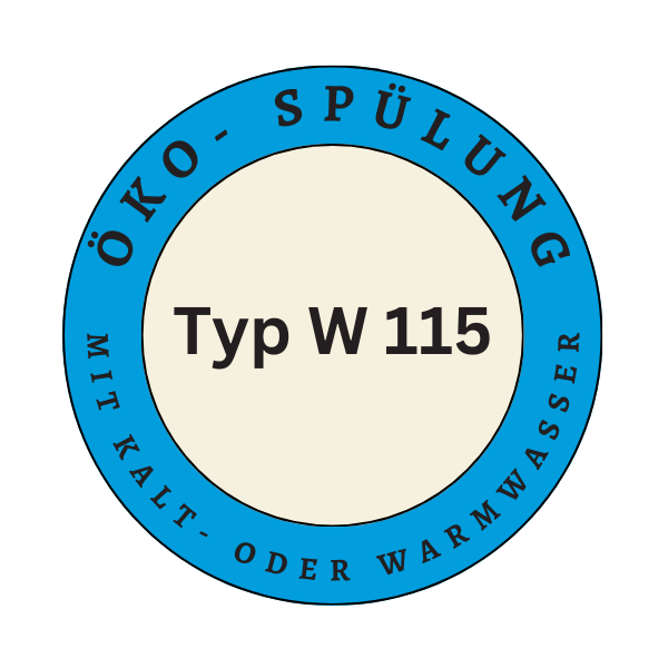 Öko-Spülung für minimalen Wasserverbrauch mit Kalt- oder Warmwasser aus Leitungsnetz des Betreibers für Typ W 115