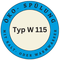 Öko-Spülung für minimalen Wasserverbrauch mit Kalt- oder Warmwasser aus Leitungsnetz des Betreibers für Typ W 115