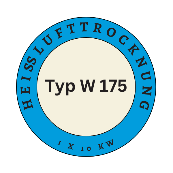 Hot air drying, 1x10 KW for type W 175