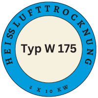 Heißlufttrocknung, 2x10 KW für Typ W 175