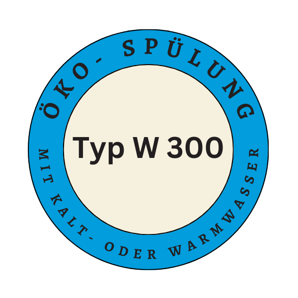 Eco flushing for minimum water consumption with cold or warm water from the operators mains for type W 300